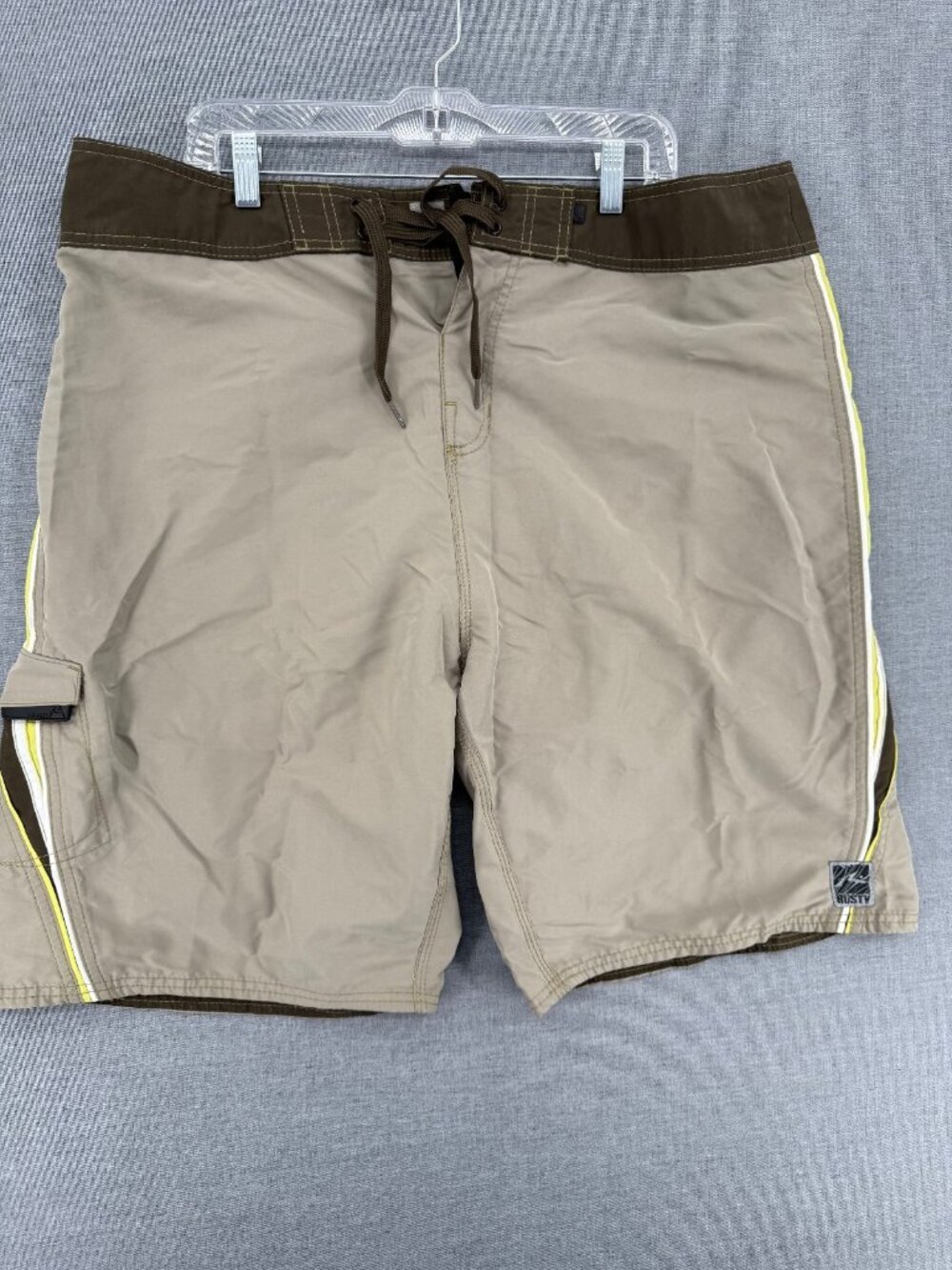 Rusty Board Shorts Mens 40 11" Beach Swim Trunks Cargo Style Pocket Y2K